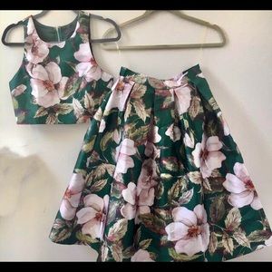 floral skirt set